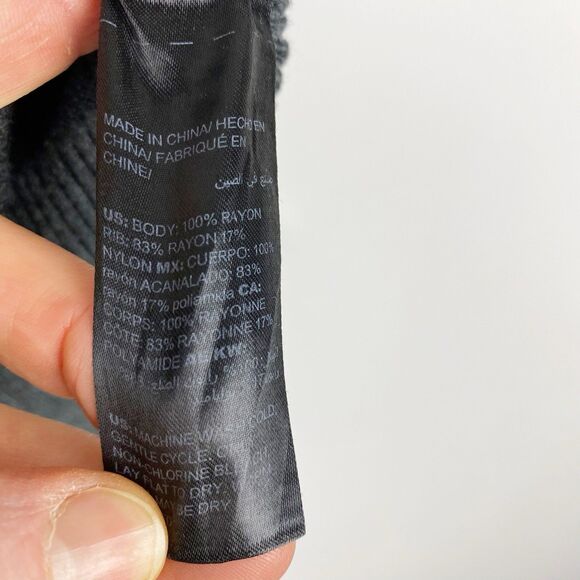 WHITE HOUSE BLACK MARKET Gray Round Neck Crystal‎ Stud 3/4 Sleeve Sweater Size M - Picture 4 of 4